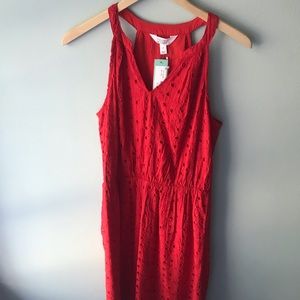 Stitch Fix red sleeveless eyelet dress